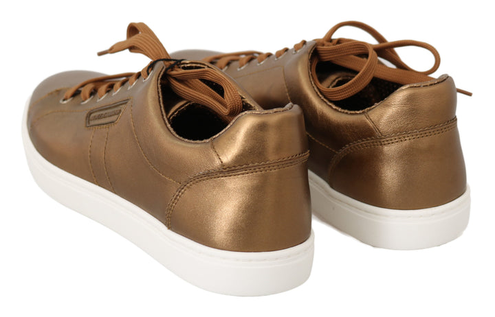 Zapatillas informales de piel dorada para hombre Dolce & Gabbana