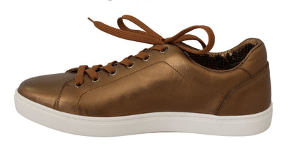 Baskets décontractées en cuir doré Dolce & Gabbana pour homme