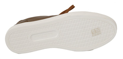 Baskets décontractées en cuir doré Dolce & Gabbana pour homme