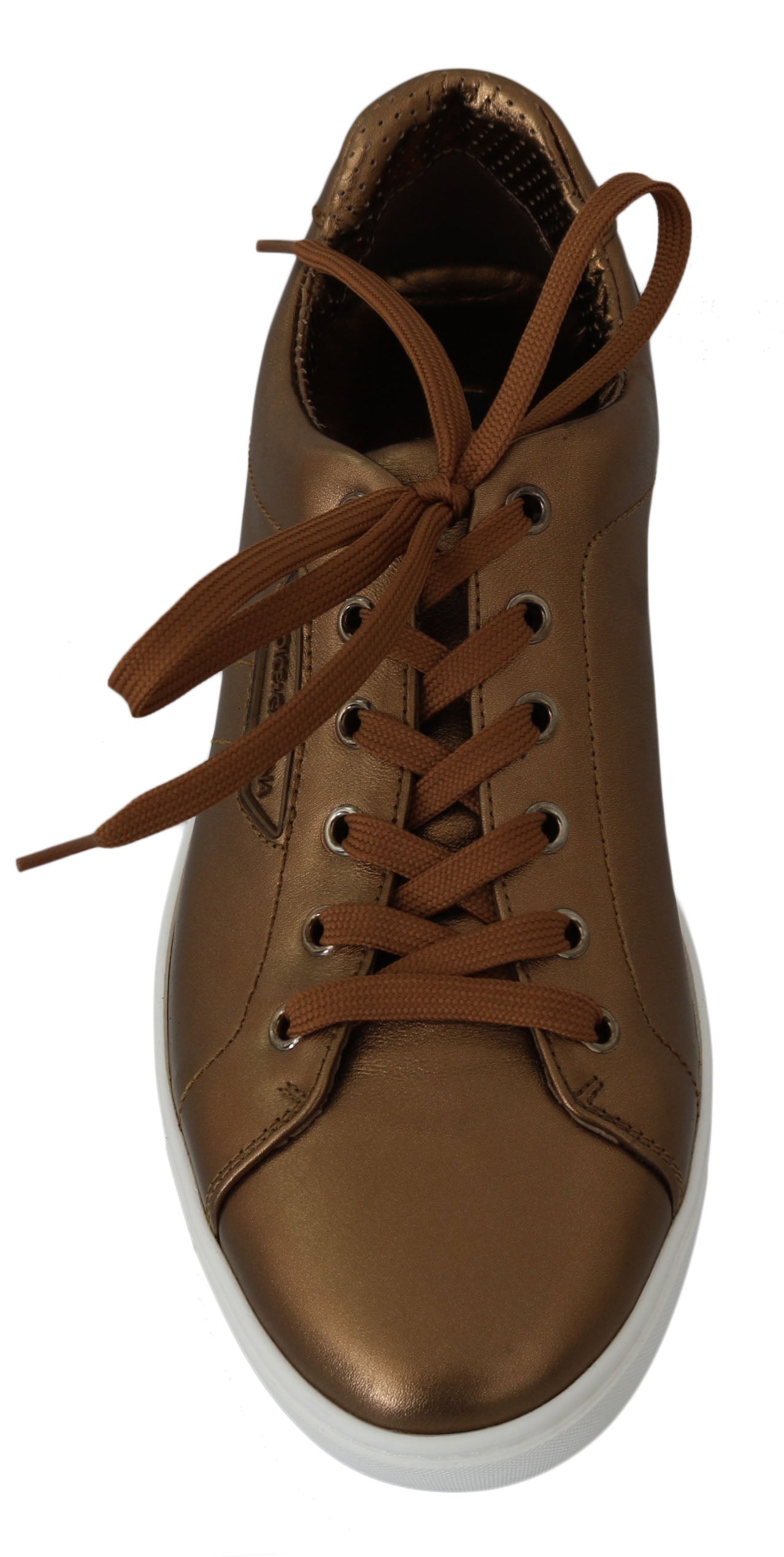 Baskets décontractées en cuir doré Dolce & Gabbana pour homme