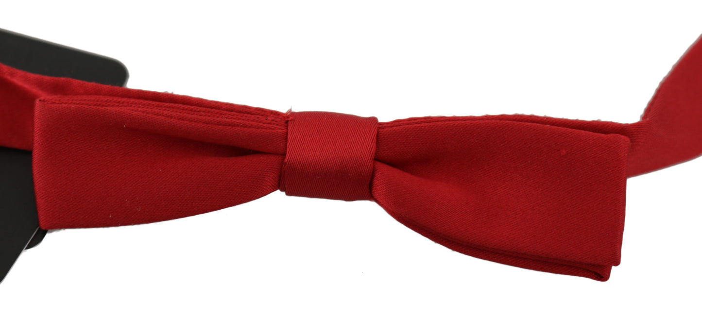 Nœud Papillon Dolce & Gabbana Rouge 100% Soie Ajustable Fin