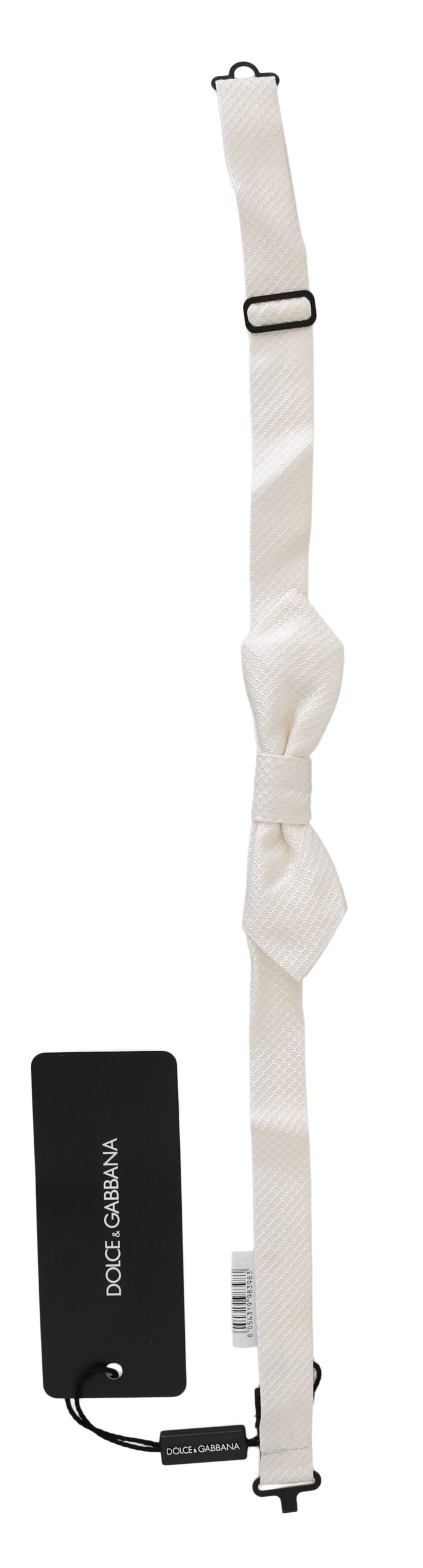 Cravate papillon homme Dolce & Gabbana en soie blanche 100 % réglable slim