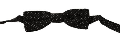 Nœud papillon pour homme en soie à pois noirs réglable Dolce & Gabbana