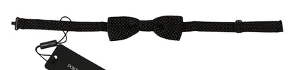 Nœud papillon pour homme en soie à pois noirs réglable Dolce & Gabbana