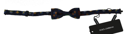 Nœud papillon pour homme Dolce & Gabbana Blue Flags 100 % soie réglable