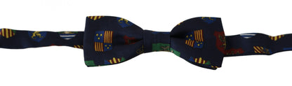 Nœud papillon pour homme Dolce & Gabbana Blue Flags 100 % soie réglable