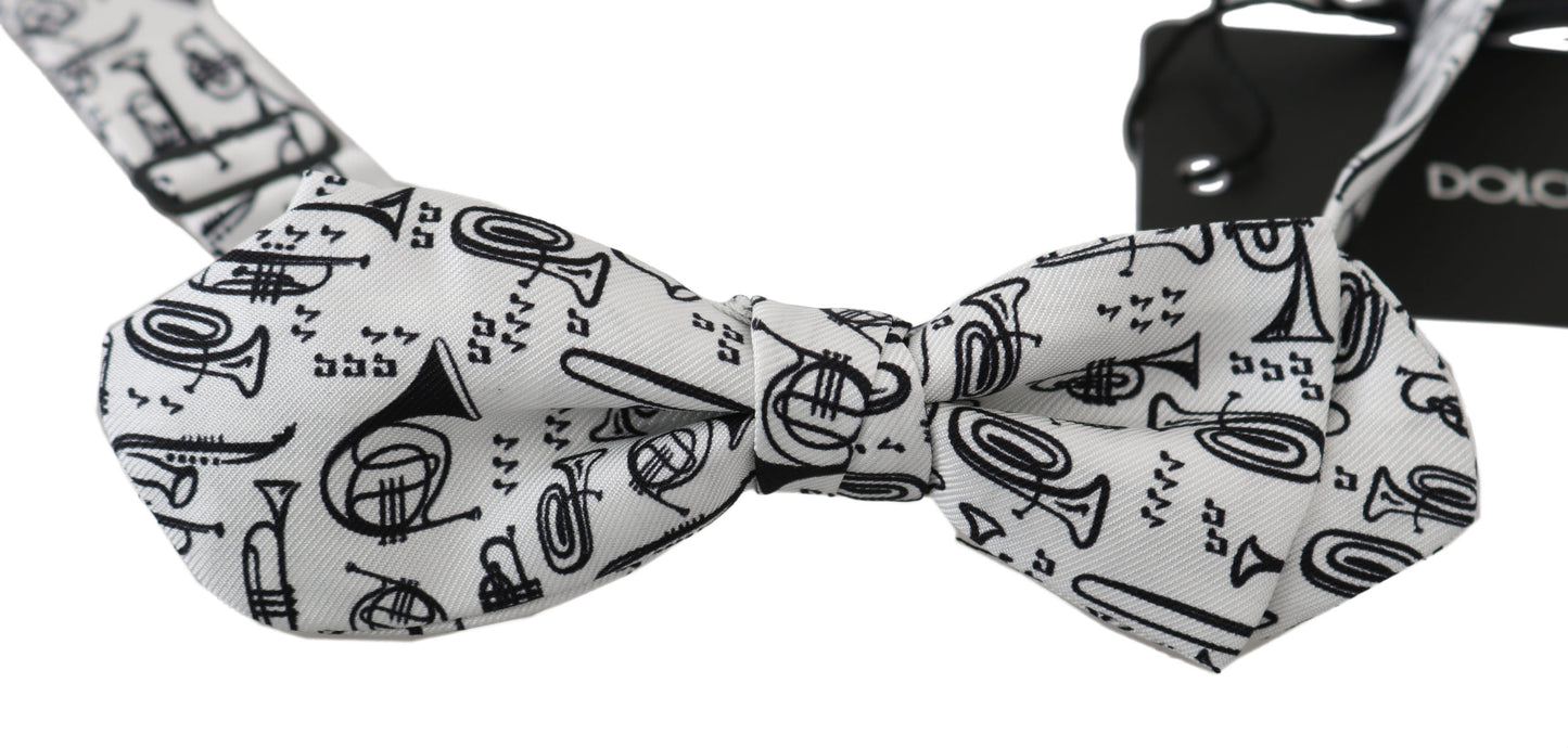 Nœud papillon Dolce & Gabbana blanc Instruments réglable pour homme