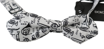 Nœud papillon Dolce & Gabbana blanc Instruments réglable pour homme