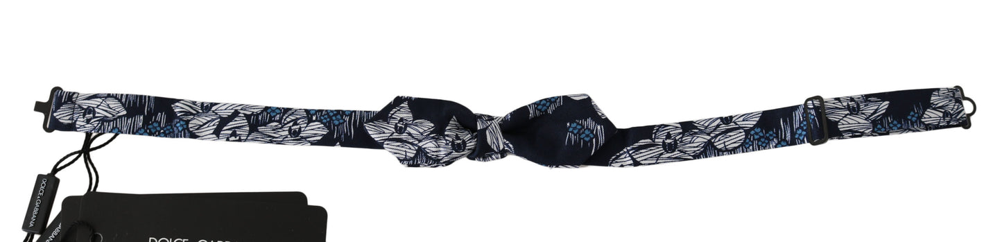 Nœud Papillon Homme Dolce & Gabbana Bleu Marine Floral Slim Ajustable