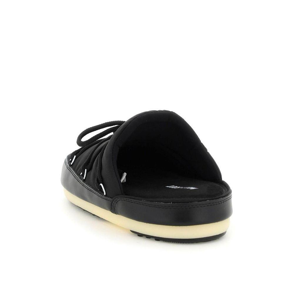Moon Boot Black Nylon Mules