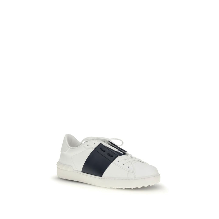 Valentino Garavani Blue Calf Leather Bos Taurus Low Top Sneakers