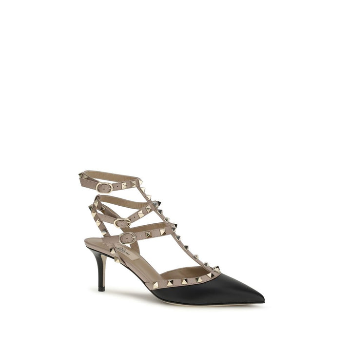 Escarpins Valentino Garavani en cuir de veau noir Bos Taurus à talon moyen