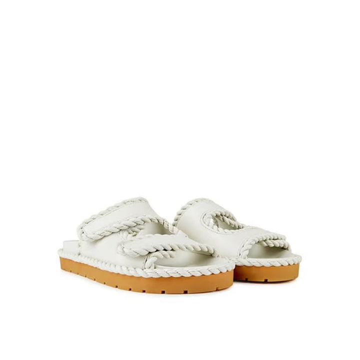 Sandales Bottega Veneta en cuir d'agneau blanc