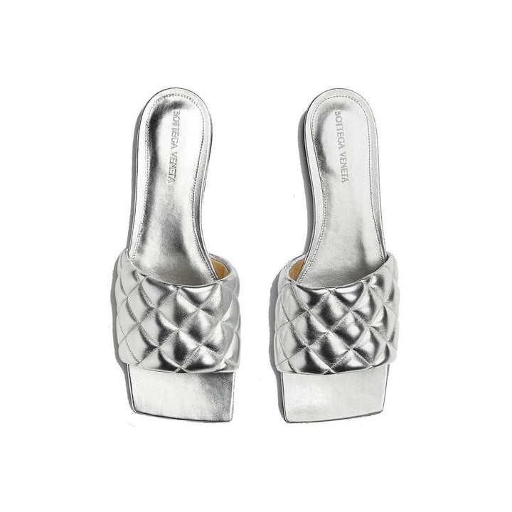 Sandales Bottega Veneta en cuir de veau argenté