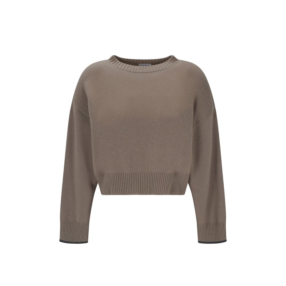Suéter de cachemira beige Brunello Cucinelli