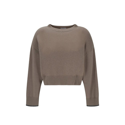 Suéter de cachemira beige Brunello Cucinelli