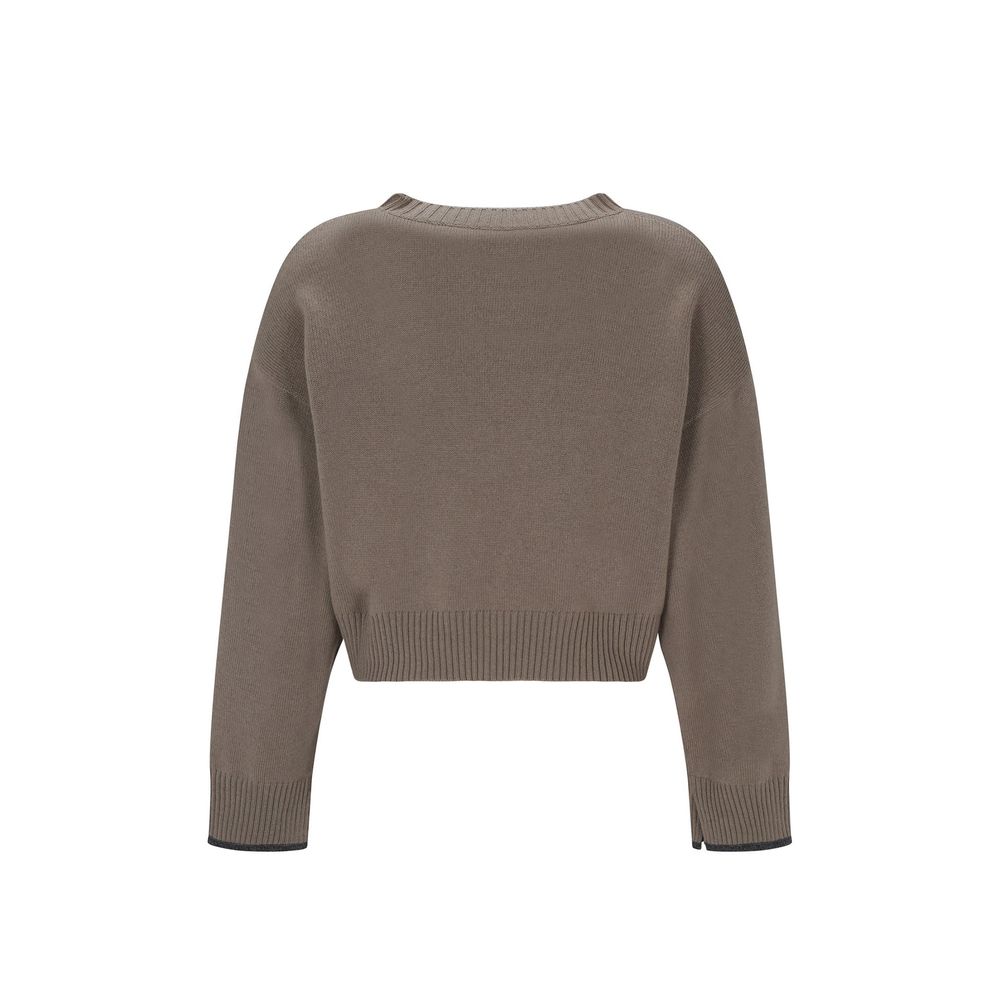 Suéter de cachemira beige Brunello Cucinelli