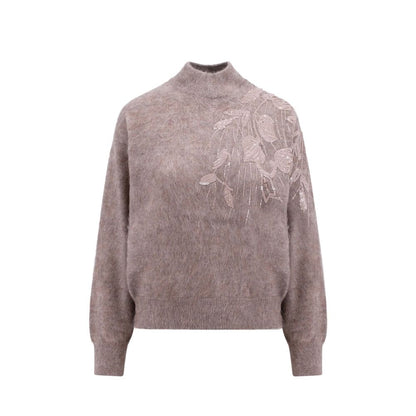 Sweat-shirt Brunello Cucinelli en cachemire beige