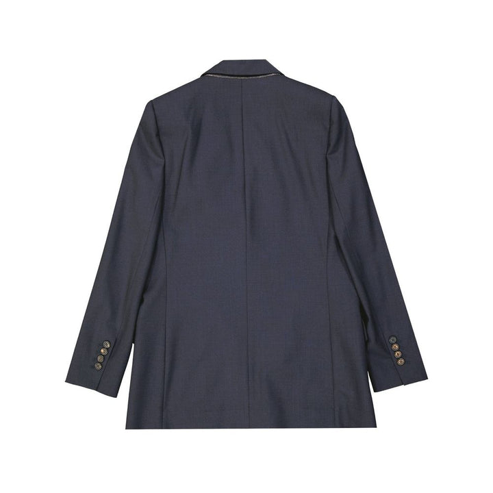 Brunello Cucinelli Blue Virgin Wool Coat