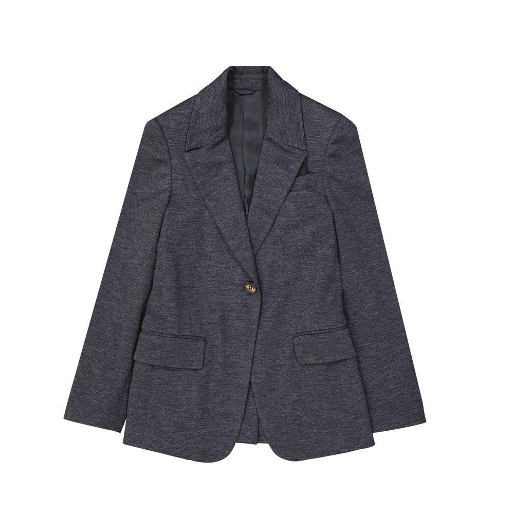 Blazer de lana gris Brunello Cucinelli