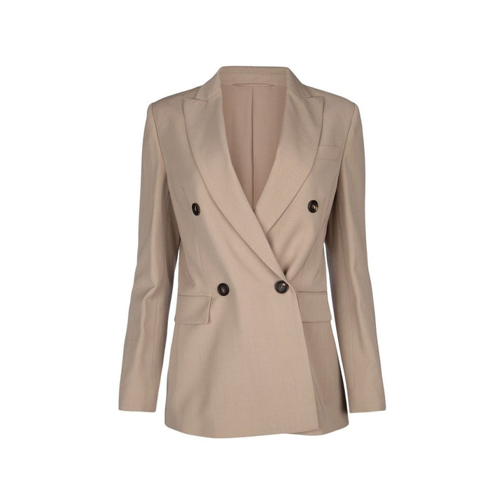 Brunello Cucinelli Blazer en Laine Vierge Beige