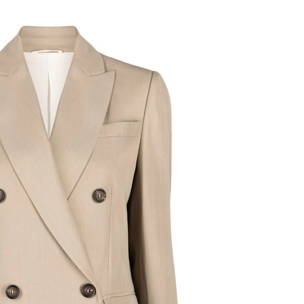 Brunello Cucinelli americana de lana virgen beige