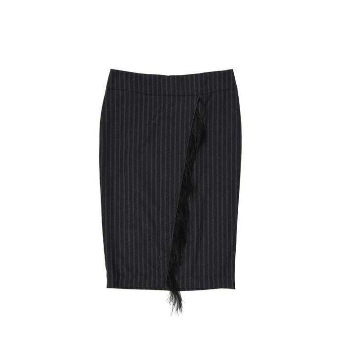 Falda Larga Gris de Lana Virgen Brunello Cucinelli