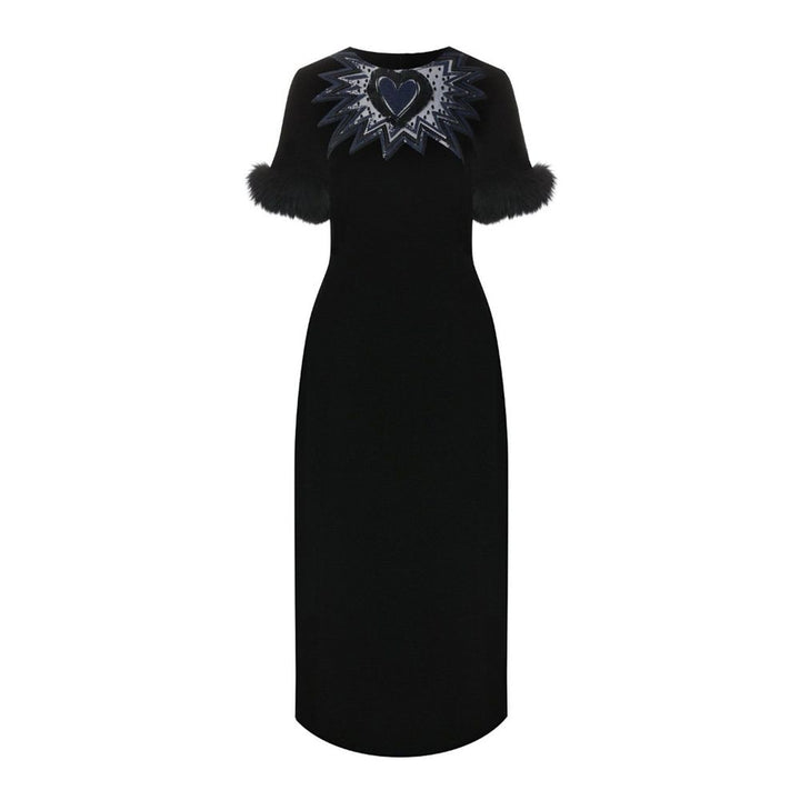 Vestido de cóctel Fendi negro de viscosa