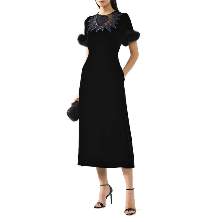 Vestido de cóctel Fendi negro de viscosa