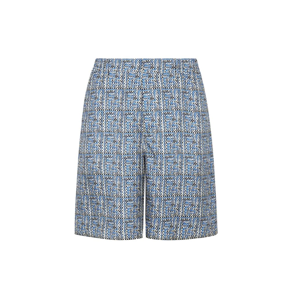 Fendi Blue Silk Bermuda Shorts