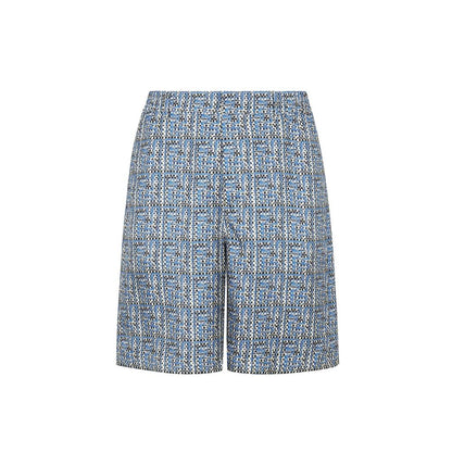 Fendi Blue Silk Bermuda Shorts