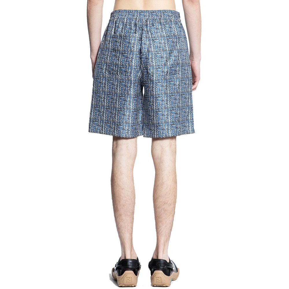 Fendi Blue Silk Bermuda Shorts
