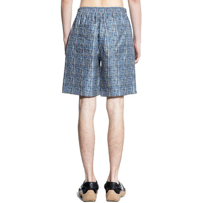 Fendi Blue Silk Bermuda Shorts