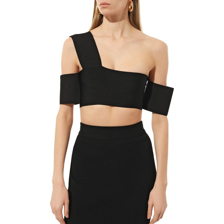 Alexander McQueen Tops de tirantes de elastano negros