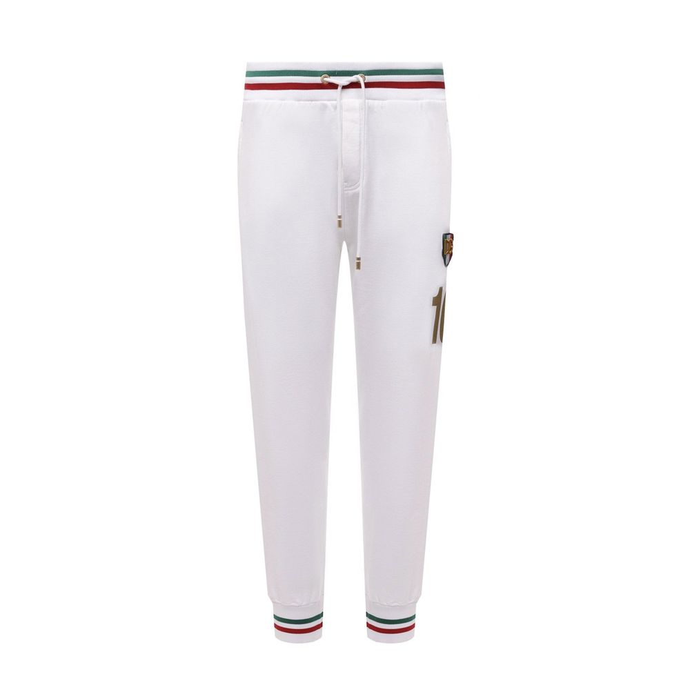 Pantalones de chándal Dolce & Gabbana de algodón blanco (pantalones de entrenamiento)
