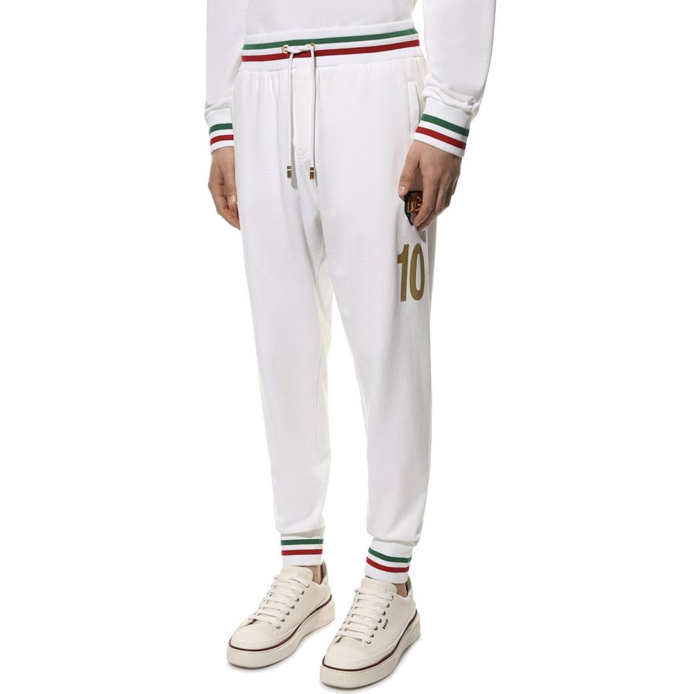 Pantalones de chándal Dolce & Gabbana de algodón blanco (pantalones de entrenamiento)