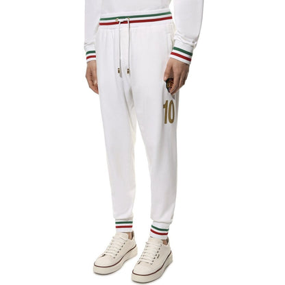 Pantalones de chándal Dolce & Gabbana de algodón blanco (pantalones de entrenamiento)