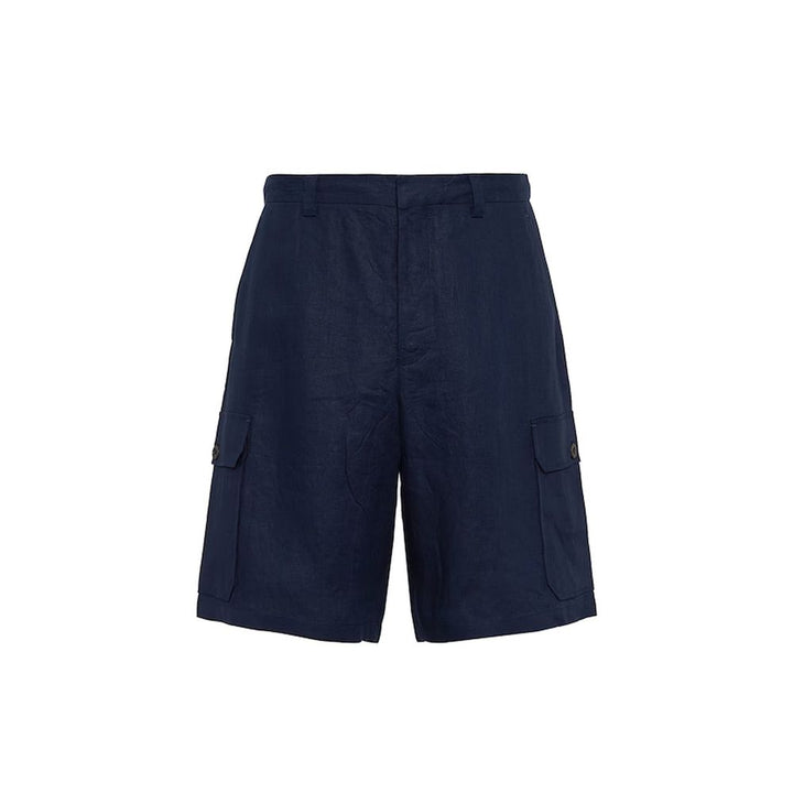 Prada Blue Linen Bermuda Shorts
