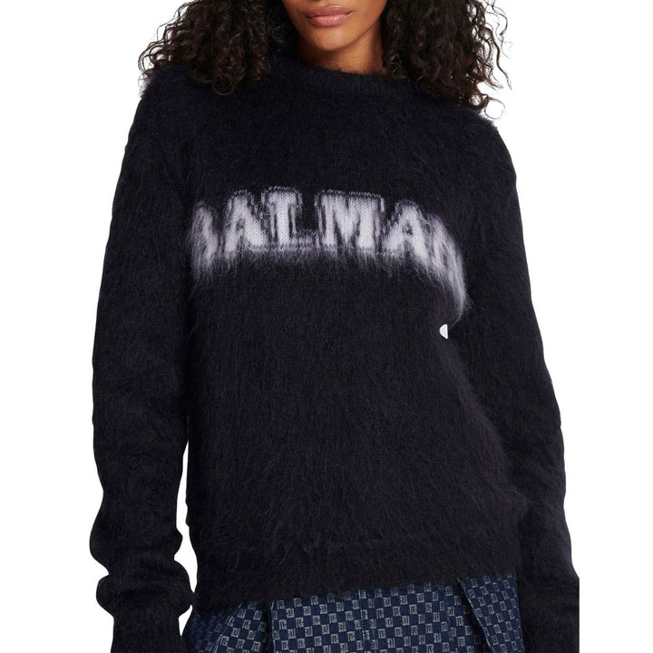 Pull Balmain noir en mohair