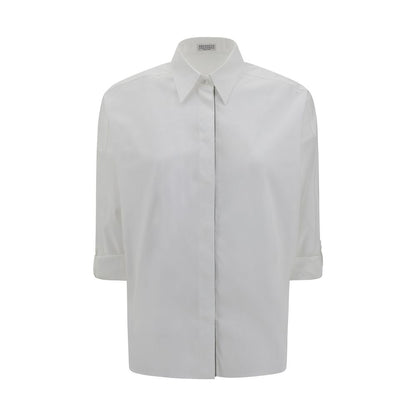 Camisa de vestir blanca de algodón Brunello Cucinelli