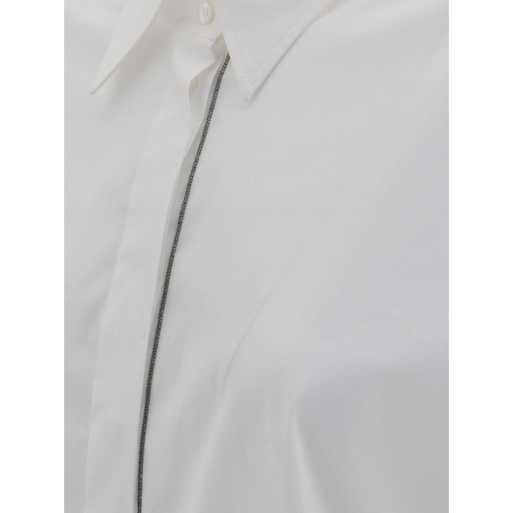 Camisa de vestir blanca de algodón Brunello Cucinelli