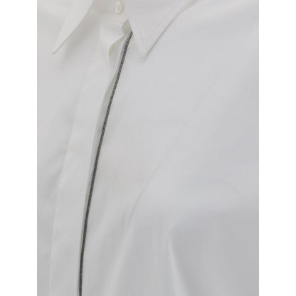 Camisa de vestir blanca de algodón Brunello Cucinelli