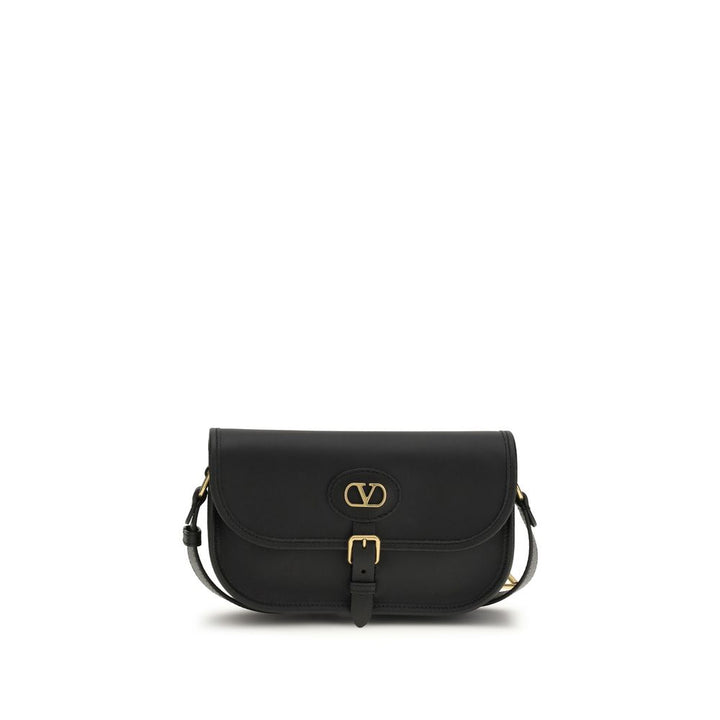 Bolso de hombro Valentino Garavani negro de piel de becerro Bos Taurus