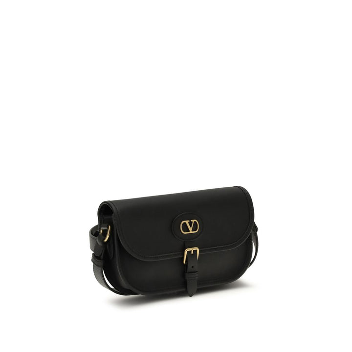 Bolso de hombro Valentino Garavani negro de piel de becerro Bos Taurus