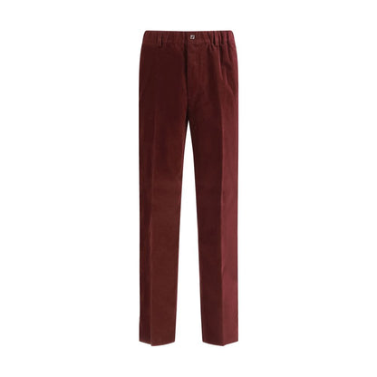 Pantalon décontracté Fendi en coton bordeaux