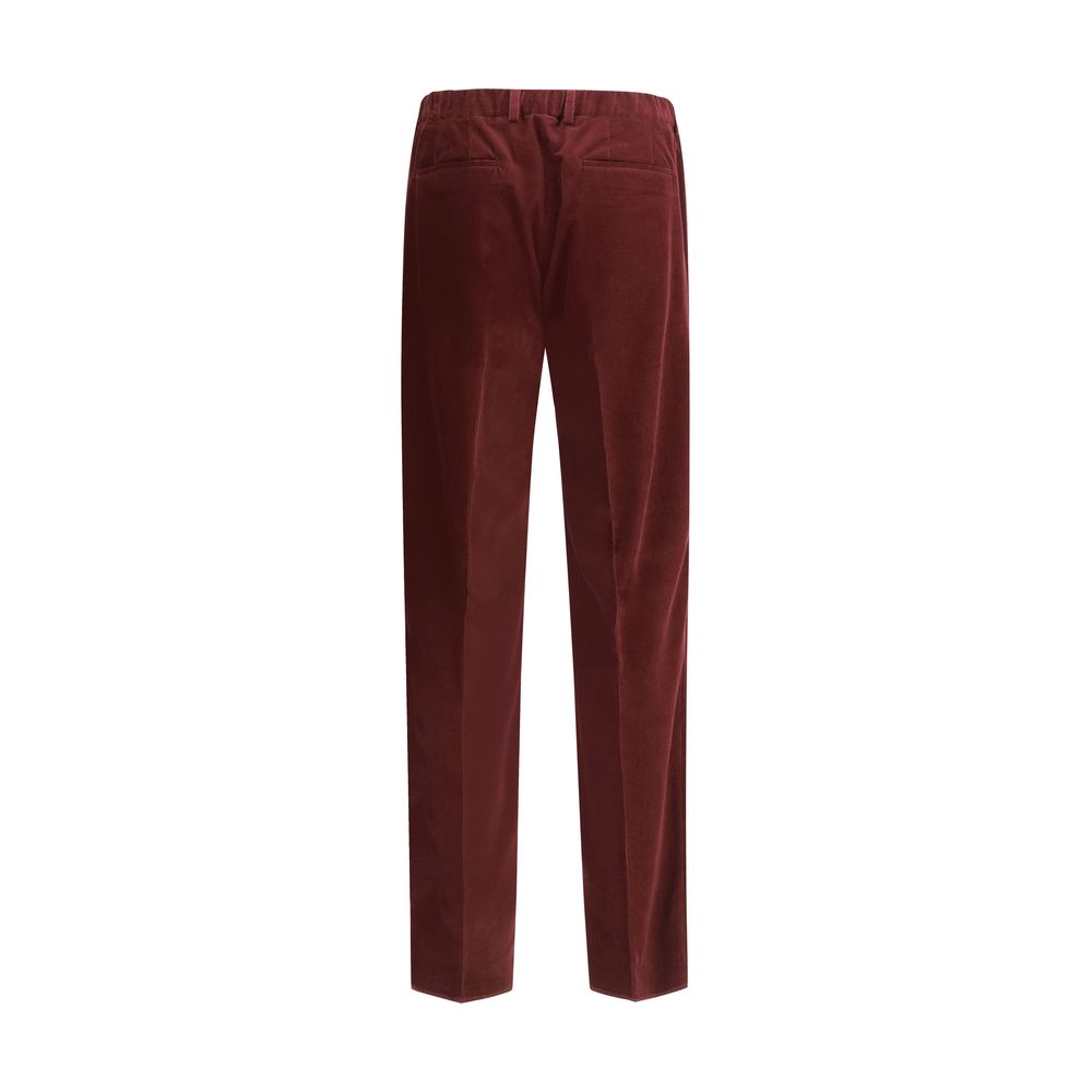 Pantalon décontracté Fendi en coton bordeaux