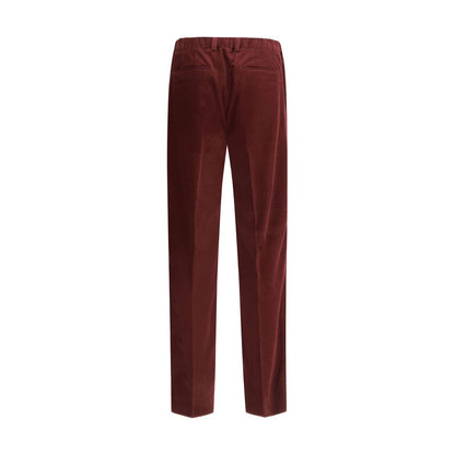 Pantalon décontracté Fendi en coton bordeaux