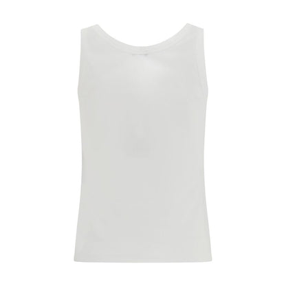 Camisetas sin mangas de algodón blancas de Versace