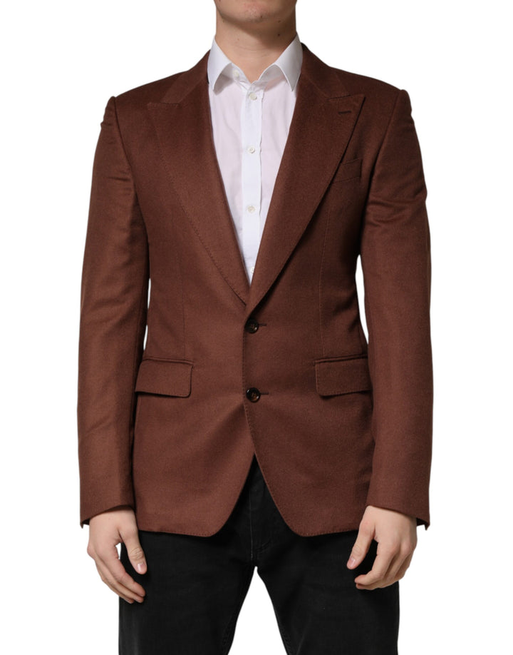 Veste Blazer Droite Dolce & Gabbana en Cachemire Marron