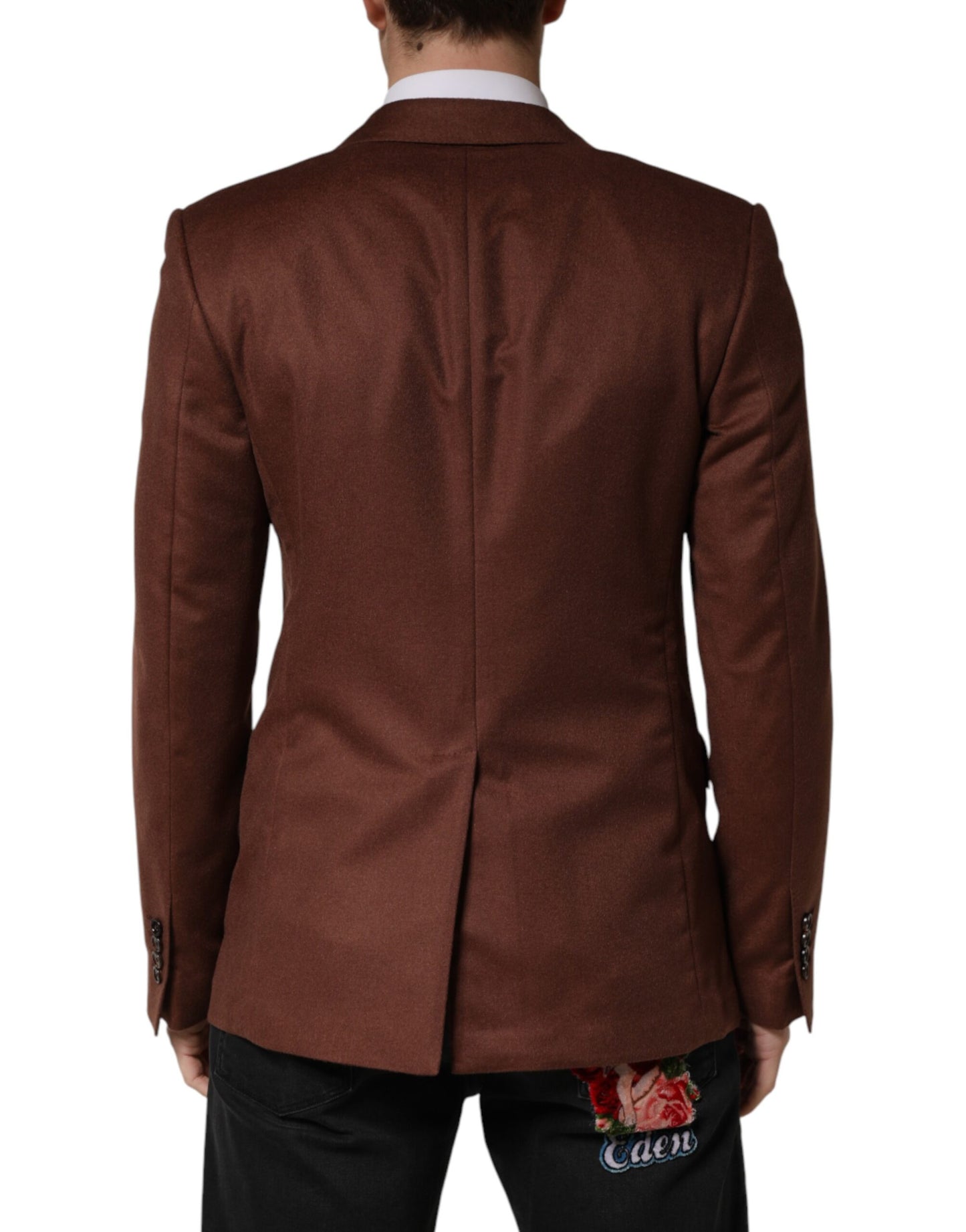 Chaqueta Americana Cruzada Dolce & Gabbana de Cachemira Marrón
